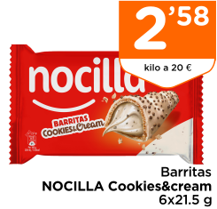 Barritas NOCILLA Cookies&cream 6x21.5 g