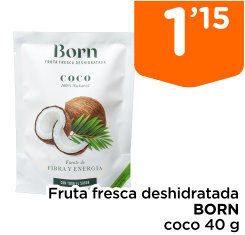 Fruta fresca deshidratada BORN coco 40 g
