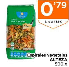 Espirales vegetales ALTEZA 500 g