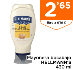 Mayonesa bocabajo HELLMANN'S 430 ml