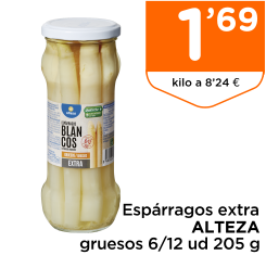 Esp?rragos extra ALTEZA gruesos 6/12 ud 205 g