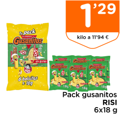 Pack gusanitos RISI 6x18 g