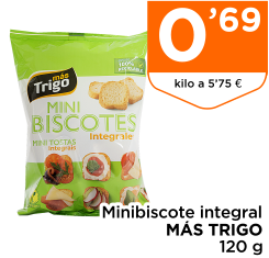 Minibiscote integral M?S TRIGO 120 g