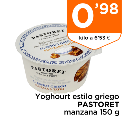 Yoghourt estilo griego PASTORET manzana 150 g