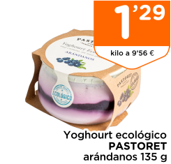 Yoghourt ecol?gico PASTORET ar?ndanos 135 g