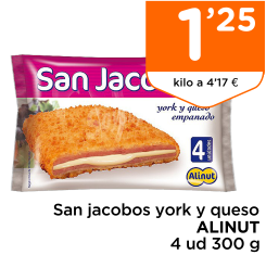 San jacobos york y queso ALINUT 4 ud 300 g