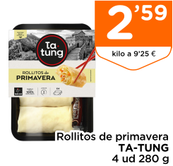 Rollitos de primavera TA-TUNG 4 ud 280 g