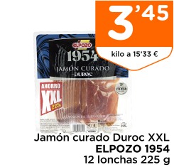Jam?n curado Duroc XXL ELPOZO 1954 12 lonchas 225 g