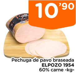Pechuga de pavo braseada ELPOZO 1954 60% carne -kg-