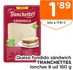 Queso fundido s?ndwich TRANCHETTES lonchas 8 ud 160 g