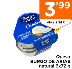 Queso BURGO DE ARIAS natural 6x72 g