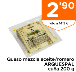 Queso mezcla aceite/romero ARQUESPAL cu?a 200 g