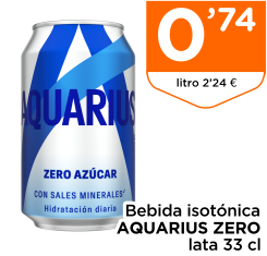 Bebida isot?nica AQUARIUS ZERO lata 33 cl