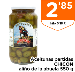 Aceitunas partidas CHIC?N ali?o de la abuela 550 g