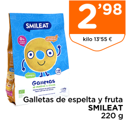 Galletas de espelta y fruta SMILEAT 220 g