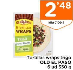 Tortillas wraps trigo OLD EL PASO 6 ud 350 g