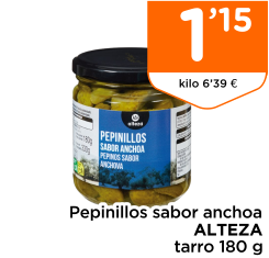 Pepinillos sabor anchoa ALTEZA tarro 180 g