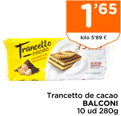 Trancetto de cacao BALCONI 10 ud 280g