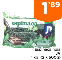 Espinaca hoja JV 1 kg  (2 x 500g)
