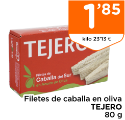 Filetes de caballa en oliva TEJERO 80 g