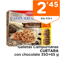 Galletas Campurrianas CU?TARA con chocolate 350+65 g