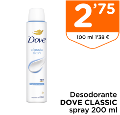 Desodorante DOVE CLASSIC spray 200 ml