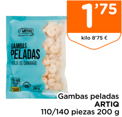 Gambas peladas ARTIQ 110/140 piezas 200 g