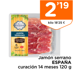 Jam?n serrano ESPA?A curaci?n 14 meses 120 g