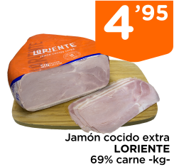 Jam?n cocido extra LORIENTE 69% carne -kg-