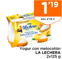 Yogur con melocot?n LA LECHERA 2x125 g