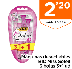 M?quinas desechables BIC Miss Soleil 3 hojas 3+1 ud