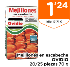 Mejillones en escabeche OVIDIO 20/25 piezas 70 g
