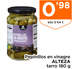 Pepinillos en vinagre ALTEZA tarro 180 g