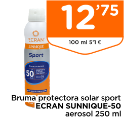 Bruma protectora solar sport ECRAN SUNNIQUE-50 aerosol 250 ml