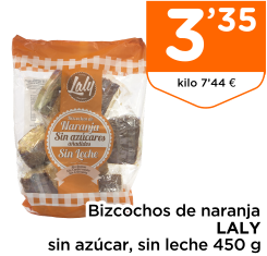Bizcochos de naranja LALY sin az?car, sin leche 450 g