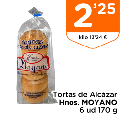 Tortas de Alc?zar Hnos. MOYANO 6 ud 170 g