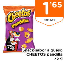 Snack sabor a queso CHEETOS pandilla 75 g