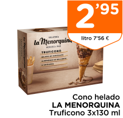 Cono helado LA MENORQUINA Truficono 3x130 ml