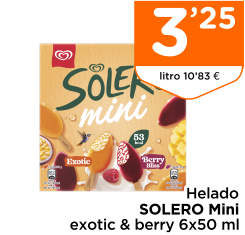 Helado SOLERO Mini exotic & berry 6x50 ml