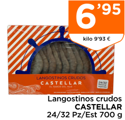 Langostinos crudos CASTELLAR 24/32 Pz/Est 700 g