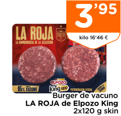 Burger de vacuno LA ROJA de Elpozo King 2x120 g skin