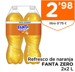Refresco de naranja FANTA ZERO 2x2 L