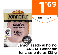 Jam?n asado al horno ARGAL Bonnatur lonchas enteras 125 g