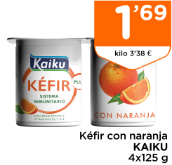 K?fir con naranja KAIKU 4x125 g