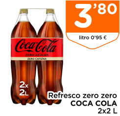 Refresco zero zero COCA COLA 2x2 L