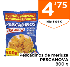 Pescadinos de merluza PESCANOVA 800 g