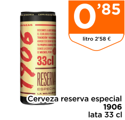 Cerveza reserva especial 1906 lata 33 cl