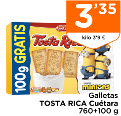 Galletas TOSTA RICA Cu?tara 760+100 g