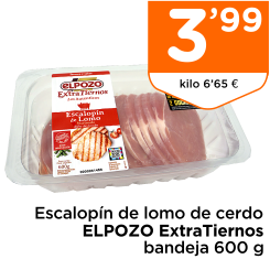Escalop?n de lomo de cerdo ELPOZO ExtraTiernos bandeja 600 g