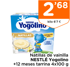 Natillas de vainilla NESTL? Yogolino +12 meses tarrina 4x100 g